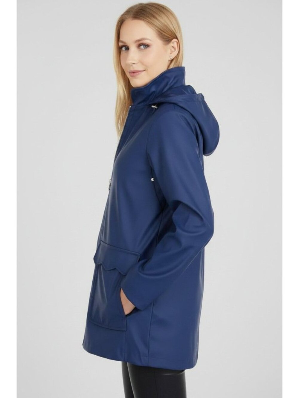 Kate Spade Navy Scallop Trim Rain Jacket for Women - Small, New with Tags - Picture 5 of 6
